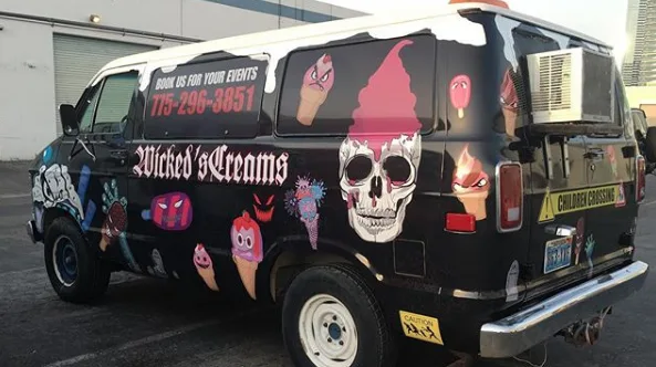 Wicked's Creams illustrated event van